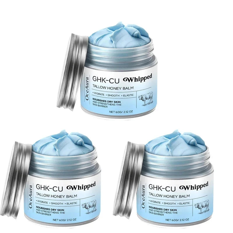 Blue Manuka honey and copper peptide GHK-Cu facial and body balm by Aurenza Shop for mature, dry, and sensitive skin.