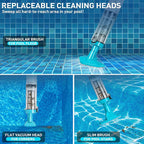 Aurenza AquaVac 3-in-1 cordless rechargeable pool vacuum cleaner with extendable reach and sleek design for efficient pool cleaning.