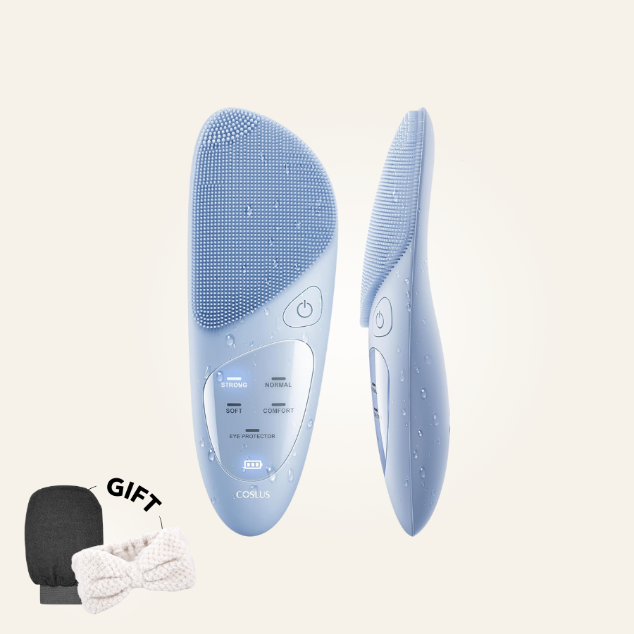 Aurenza ThermaLift 5-in-1 facial sculptor and cleanser device in black with attachments, showcasing its sleek design for skincare.