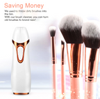 Aurenza Shop Makeup Brush Cleaner™ in black, designed for cleaning makeup brushes, shown in a sleek, compact bottle.