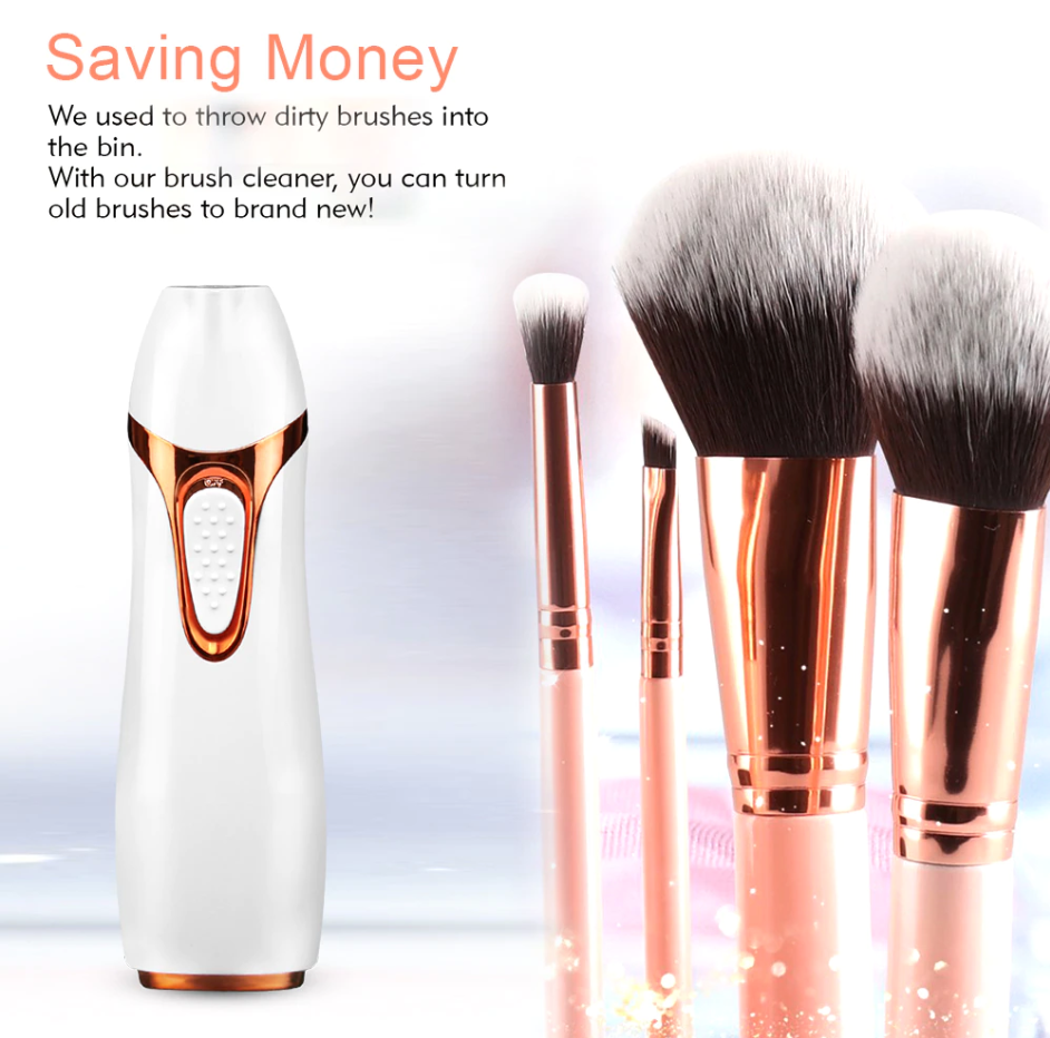 Aurenza Shop Makeup Brush Cleaner™ in black, designed for cleaning makeup brushes, shown in a sleek, compact bottle.