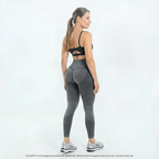 Black high waisted yoga pants from Aurenza Shop, with hip lifting design and quick-drying elastic fabric for active wear.