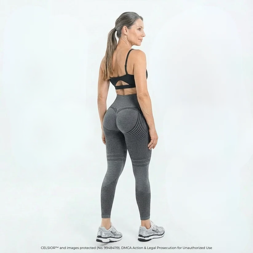 Black high waisted yoga pants from Aurenza Shop, with hip lifting design and quick-drying elastic fabric for active wear.