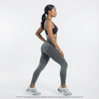 Black high-waisted yoga tights by Aurenza Shop, quick-drying, elastic, and designed for hip lifting and comfortable movement.