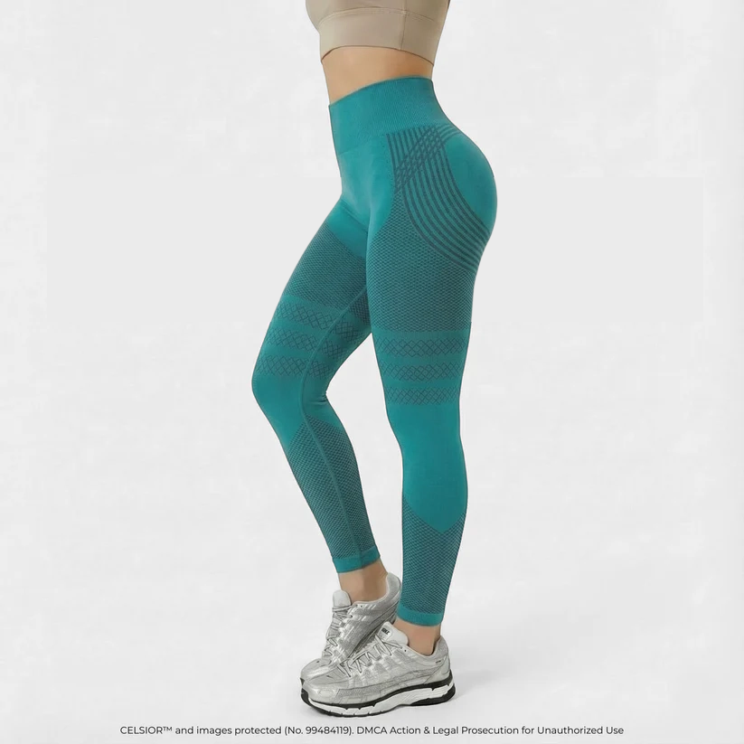 Black high-waisted yoga tight pants by Aurenza Shop, featuring elastic, quick-drying fabric and hip-lifting design.