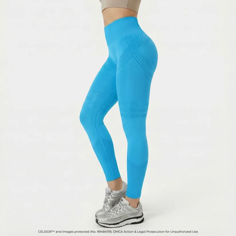 Black high-waisted yoga pants with hip lifting design, elastic stretch, and quick-drying fabric by Aurenza Shop.