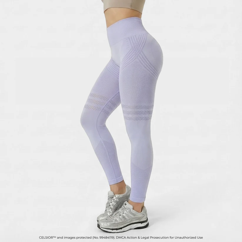 Black high waisted yoga tights from Aurenza Shop with hip lifting, elastic fit, and quick-drying fabric for active wear.
