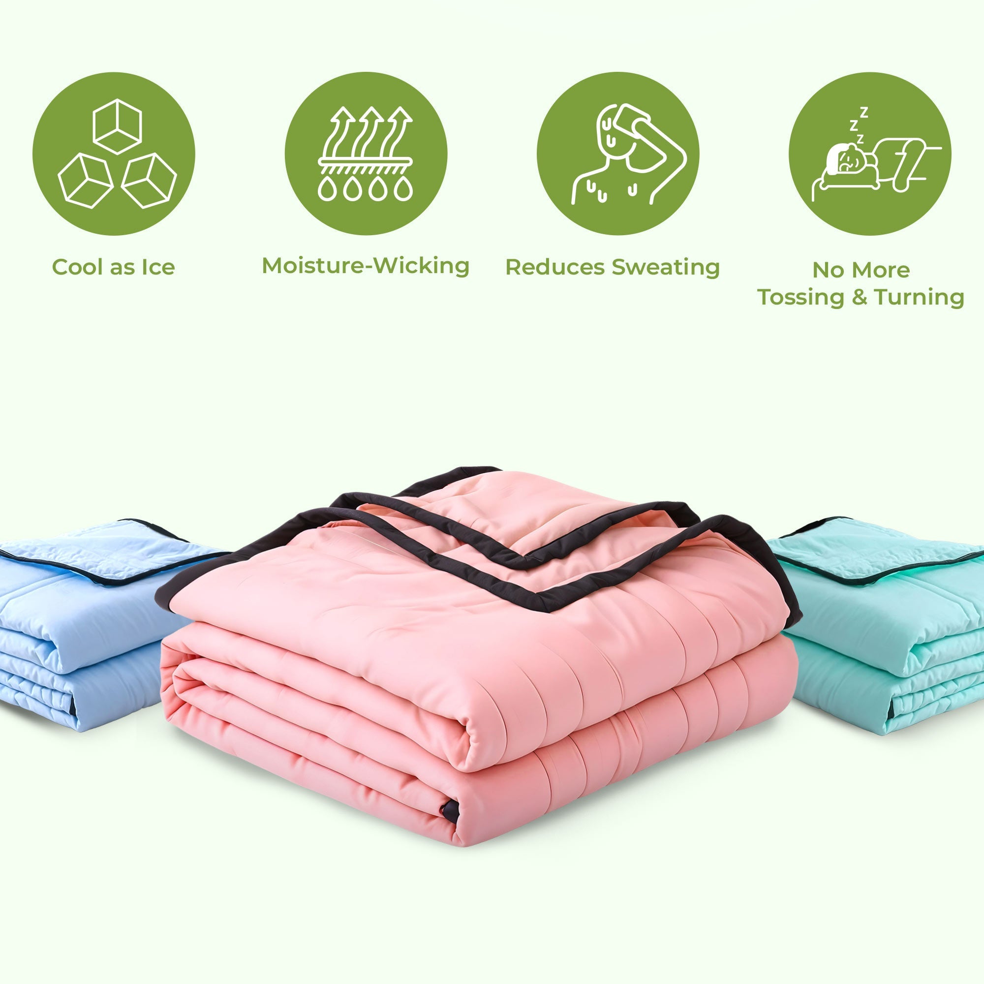 Pink Aurenza Shop ice cooling calming blanket, double 200 cm x 150 cm, soft and soothing for relaxation and comfort.