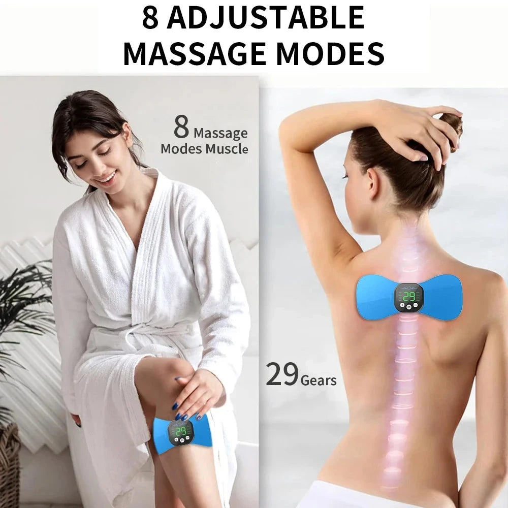 Aurenza Shop EMS neck massager with pulse, portable electric therapy device for neck and shoulders, mini smart TENS massage pad.