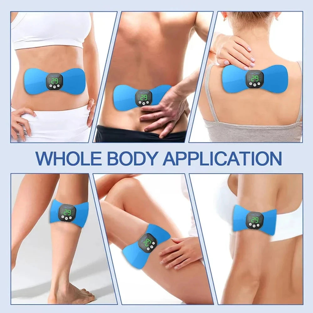 Aurenza Shop EMS neck massager with pulse, portable electric therapy device for neck and shoulders, mini smart TENS massage pad.