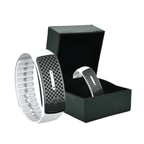 Blue WIMAID Matteo Ultrasonic Body Shape Wristband Pro for body care, worn on the wrist, with a sleek design.