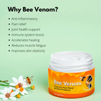 Aurenza Shop Bee Venom Cream jar with white lid, showing the product label and cream inside, on a plain background.