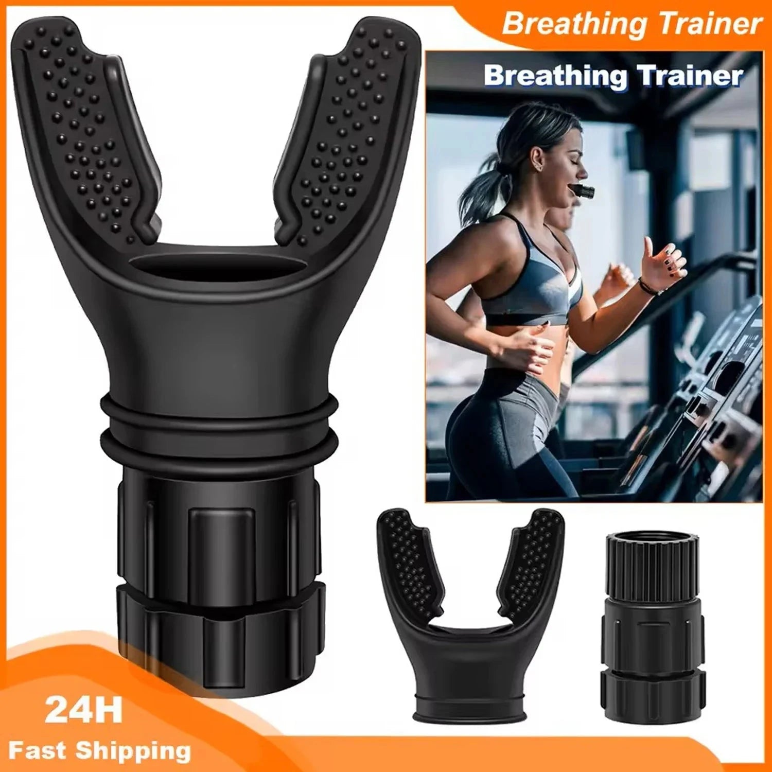 Aurenza Shop breathing trainer lung flexer for fitness, with adjustable levels to improve lung capacity and respiratory strength.