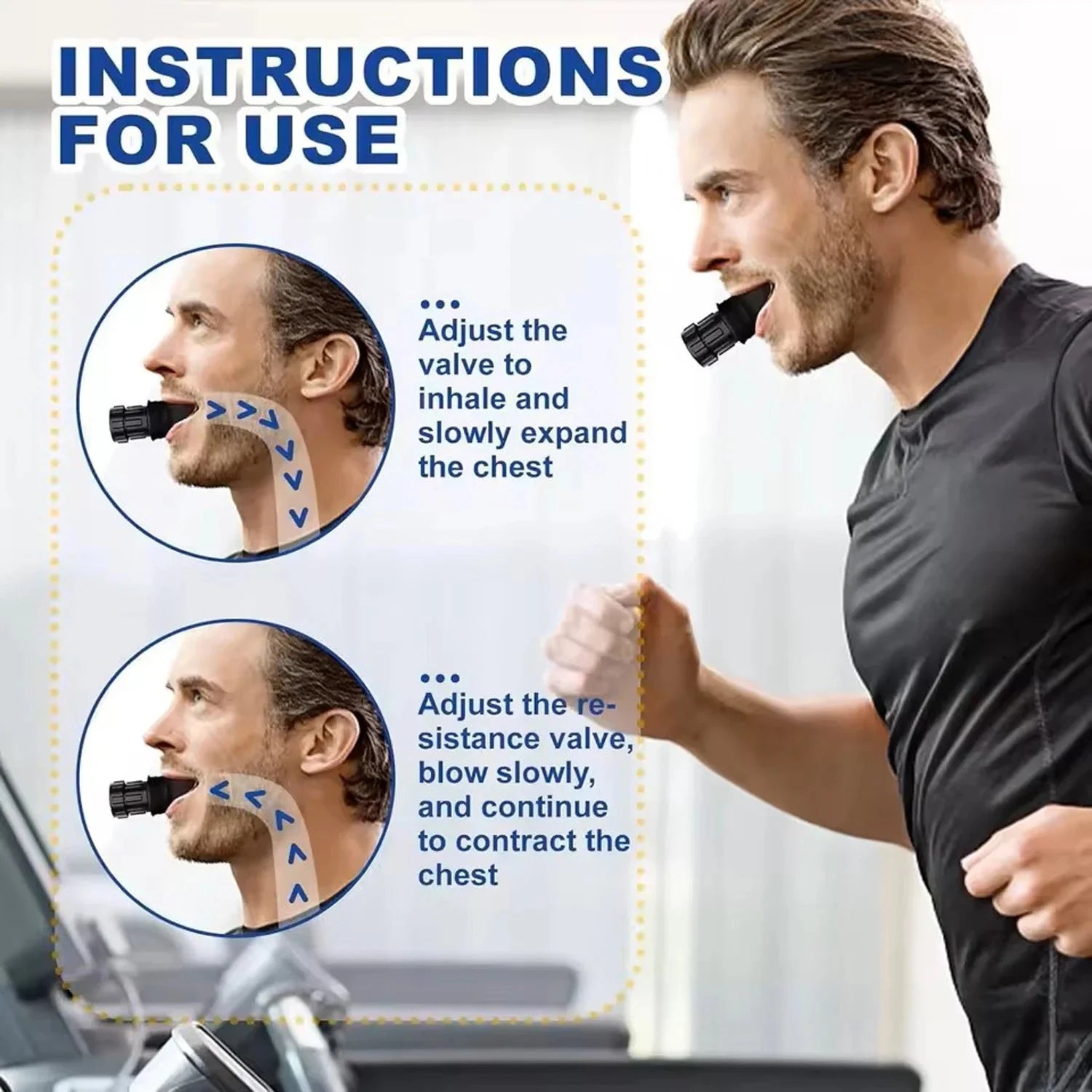 Aurenza Shop breathing trainer lung flexer for increasing lung capacity, featuring adjustable levels and durable fitness design.
