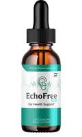 Aurenza Shop Echo Free Pro Healthy Ear Support liquid drops in a small bottle with a dropper for ear health support.