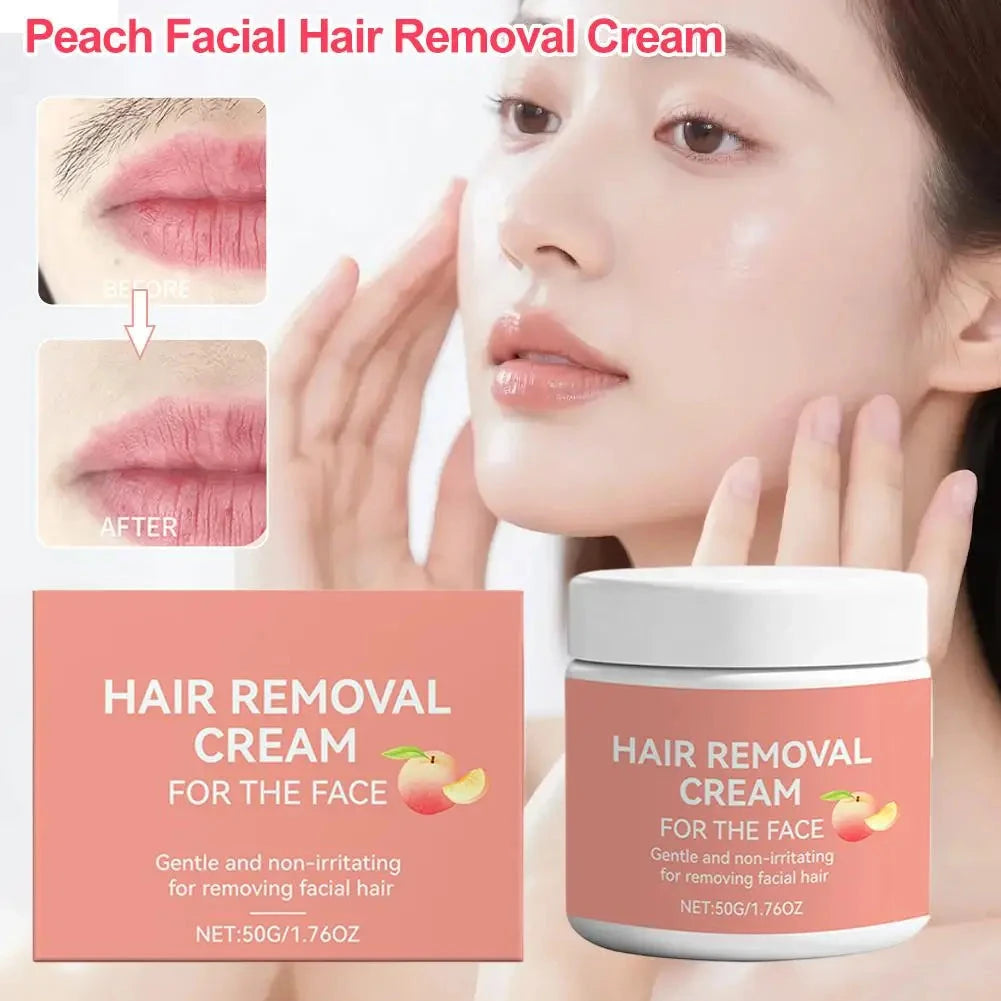 Aurenza Shop facial hair removal cream with aloe vera, soothing and moisturizing fast-acting cream for face and lip hair removal.