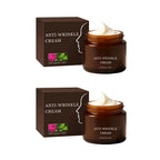 Aurenza Shop anti-wrinkle cream in two 60g jars, showing smooth skin and creamy texture for youthful appearance.