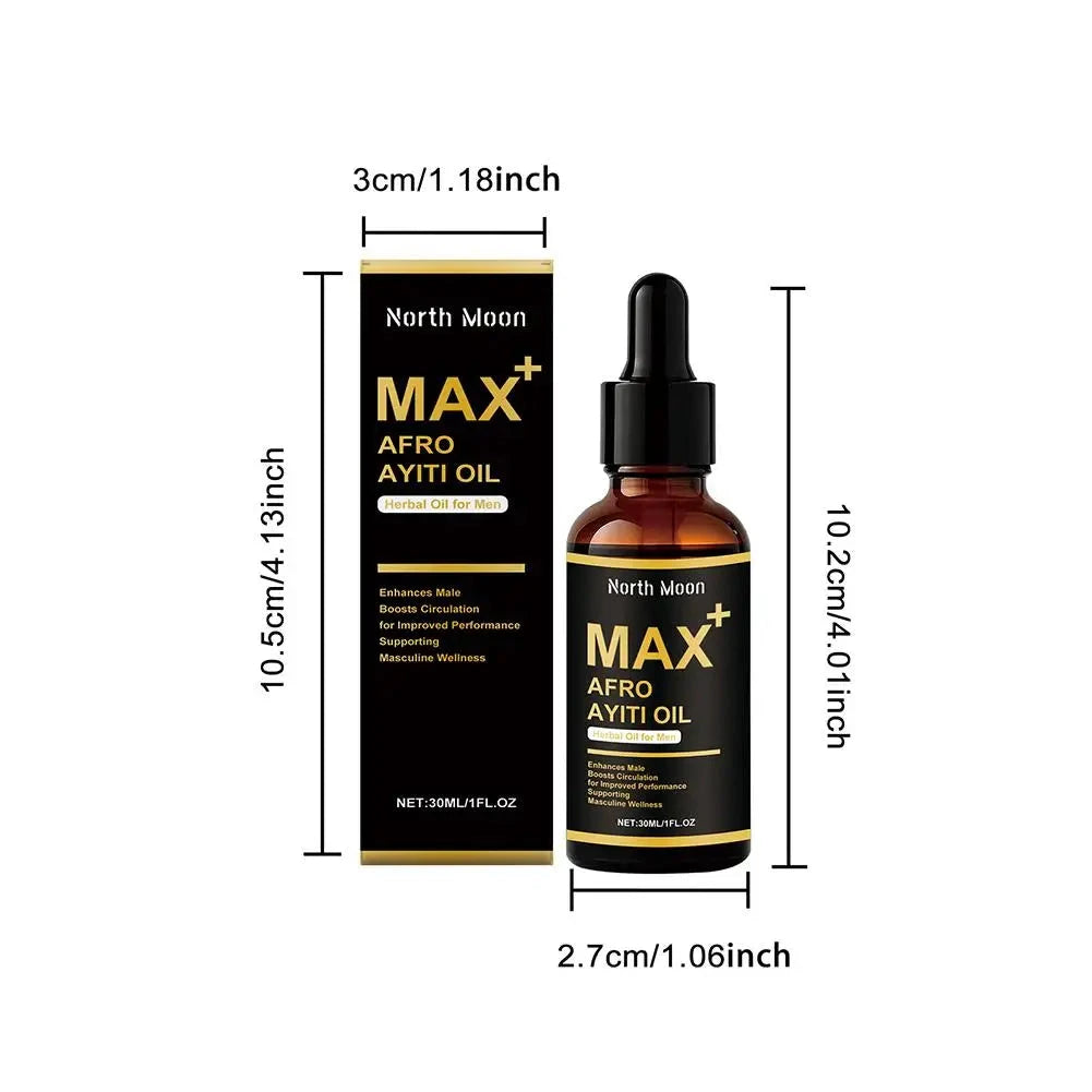 30ml bottle of Aurenza Shop African Ayi Oil, natural herbal male massage essence, used for body relaxation and skin nourishment.