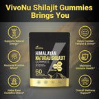Himalayan Shilajit Gummies by Aurenza Shop with Ashwagandha and Gokshura, featuring 85+ trace minerals, shown in a jar with gummies.