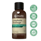 Aurenza Shop lymphatic drainage drops supplement bottle with label, designed to relieve bloating and boost immunity.