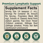 Aurenza Shop lymphatic drainage drops supplement bottle, designed to relieve bloating and boost immunity, with dropper cap visible.