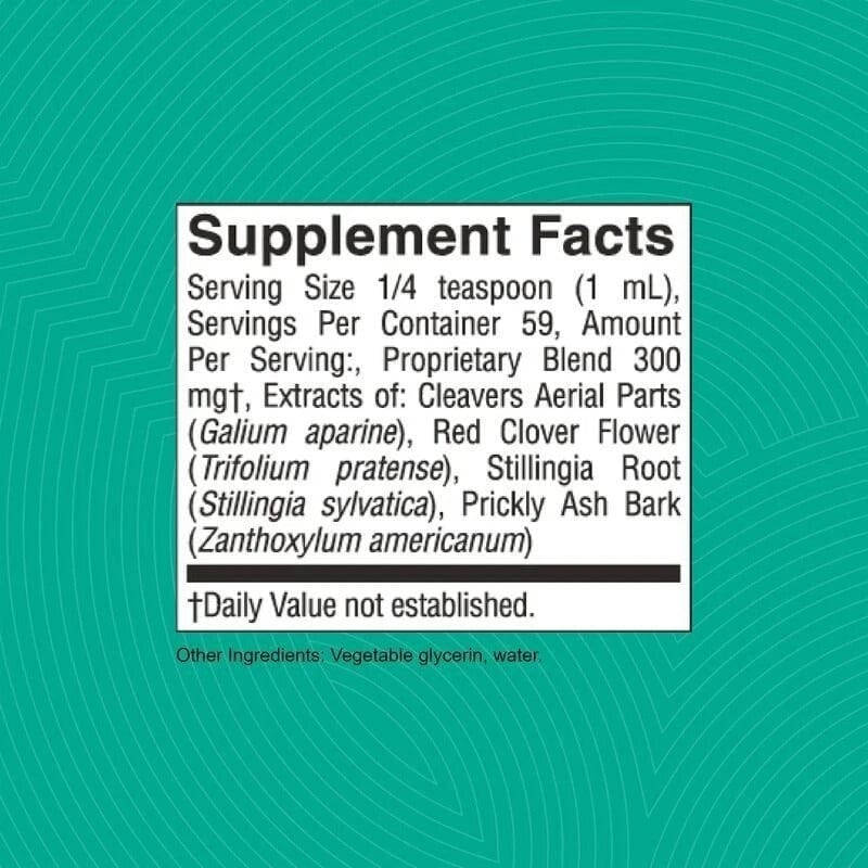 Aurenza Shop lymphatic drainage drops supplement bottle with drops, designed to relieve bloating and support immunity.
