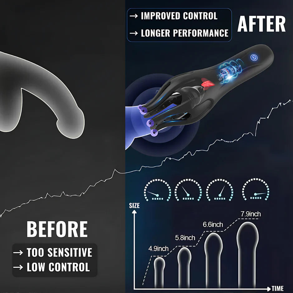 Aurenza NeuroPulse Pro device for restoring confidence and performance, featuring a sleek, modern design and control buttons.