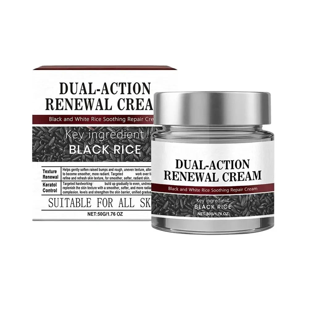 Aurenza Shop Rice Face Renewal Cream 50g jar showing the creamy skincare formula for gentle repair and skin revitalization.