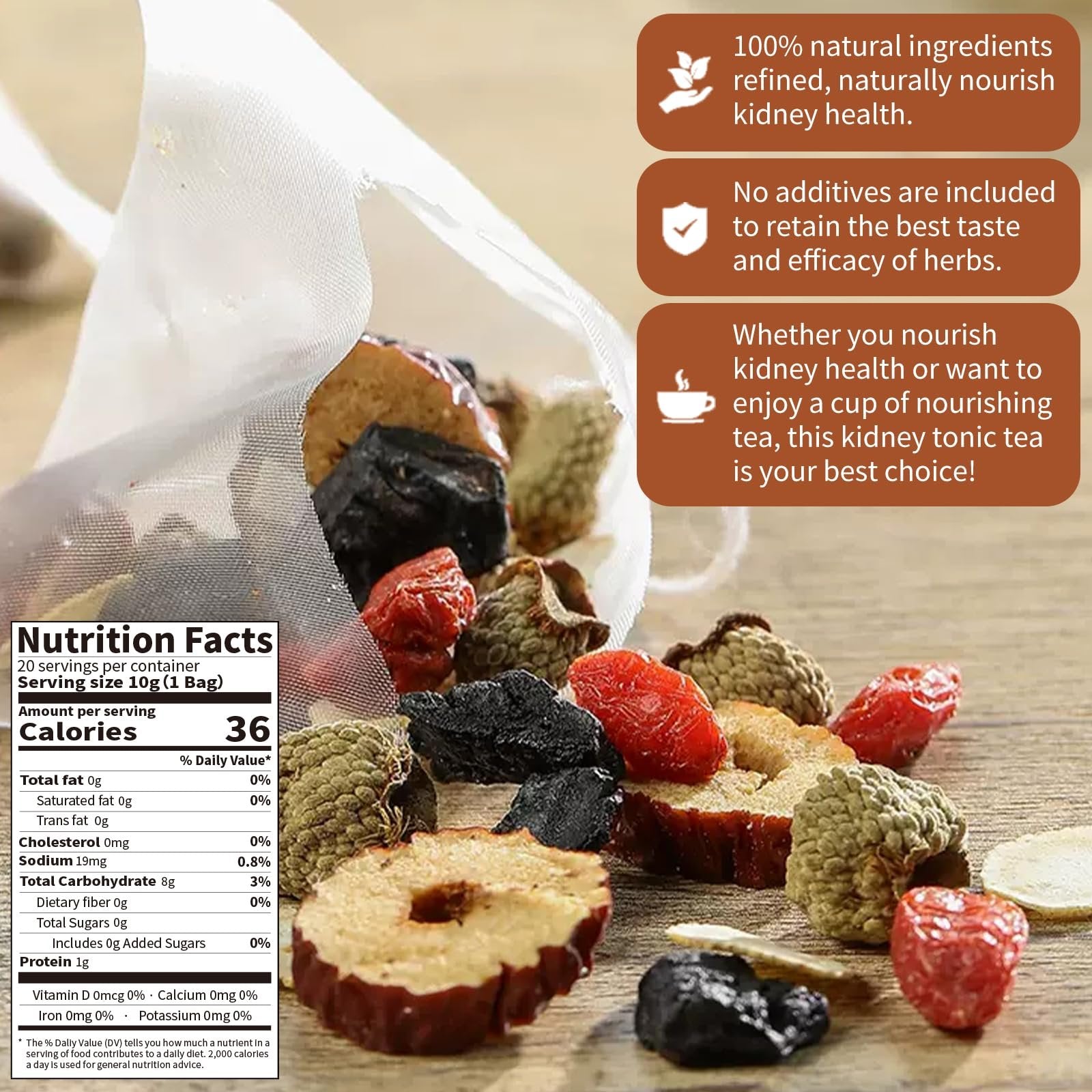 Set of 30 Ginseng and Mulberry Herbal Tea sachets by Aurenza Shop, best seller for a one-month herbal tea treatment.