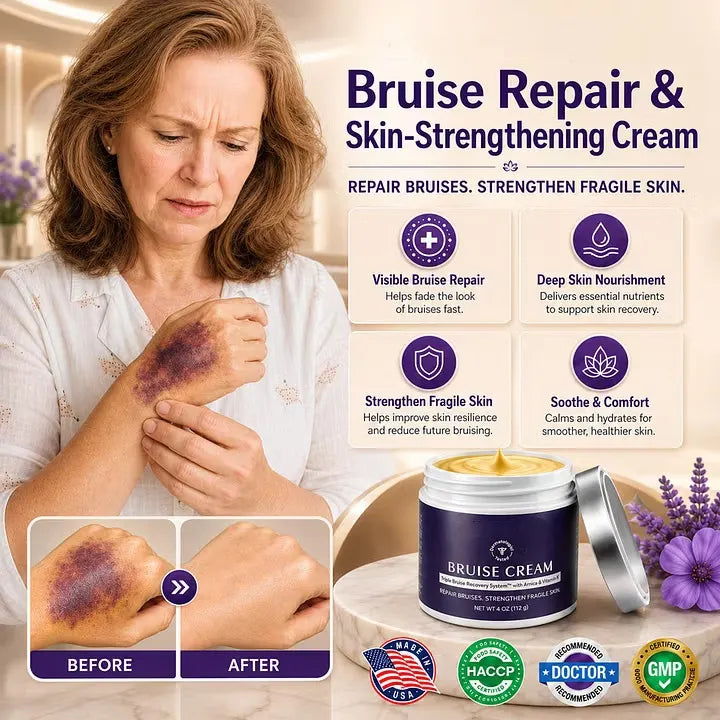 Aurenza Shop bruise repair and skin-strengthening cream in a 150ml jar, designed to reduce bruises and enhance skin strength.