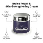 Aurenza Shop bruise repair and skin-strengthening cream, shown in a jar with a smooth cream texture.