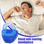 Aurenza Shop anti-snoring and anti-grinding teeth protector in a clear mouthguard, designed to reduce snoring and teeth grinding.