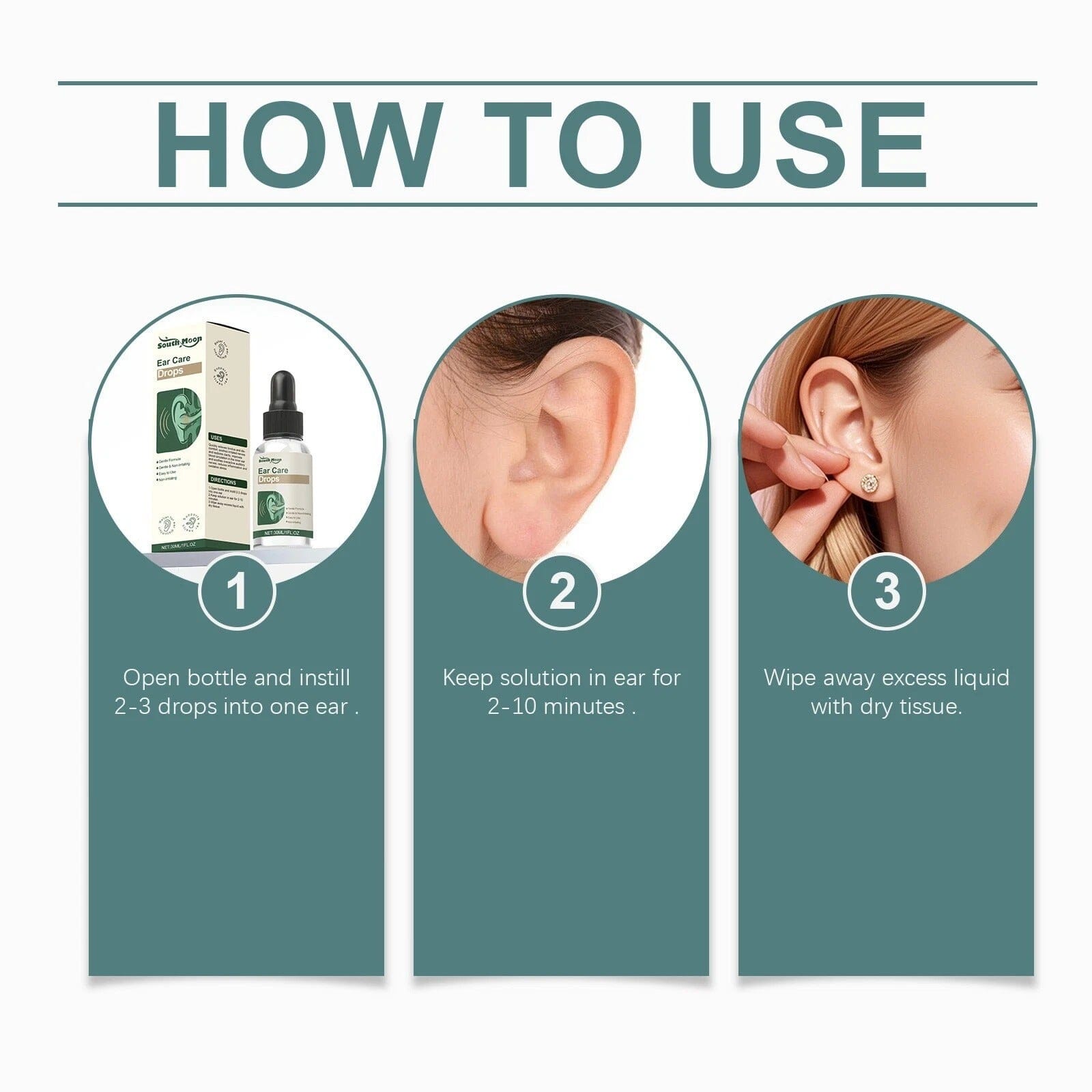 Aurenza Shop Ear Care Solution 30ml bottle, clear liquid in a small dropper bottle, designed for ear hygiene and care.