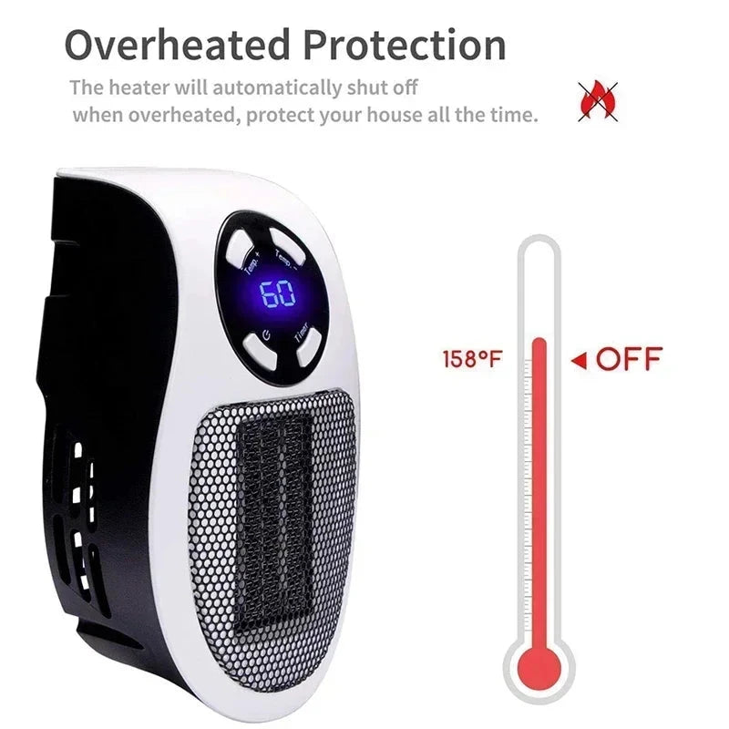 Aurenza Shop portable electric wall-mounted heater with warm air blower, ideal for home heating and convenient installation.