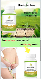 Aurenza Shop Lipozem capsules in a bottle, natural supplement for supporting health and vitality with herbal ingredients.