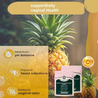 Vital Source Feminine Balance Gummies by Aurenza Shop with Hawaiian Pineapple flavor, 60 gummies for feminine health support.