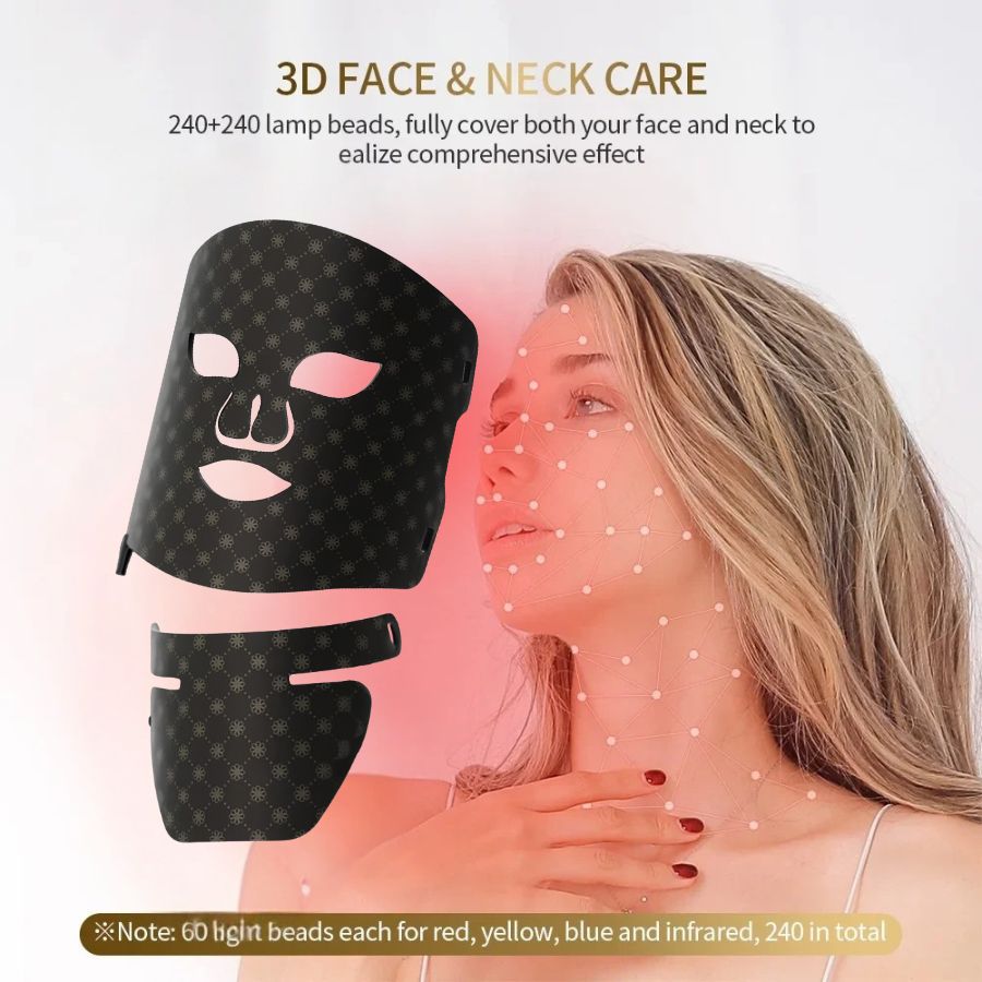 Aurenza Shop Luxe™ Pro Max LED Therapy Neck Add-On device in gold, designed for facial and neck LED therapy treatment.
