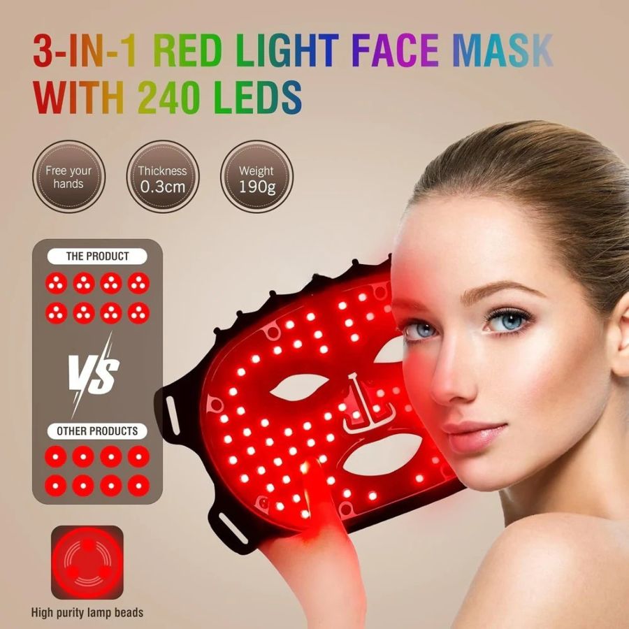 Aurenza Shop LUXE™ Pro Max LED Therapy Neck Add-On device for targeted skin treatment, featuring a sleek gold design.