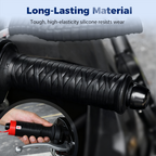 Pair of black silicone handlebar and brake lever grip covers for cars, universal fit, durable and easy to install by Aurenza Shop.