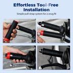 Pair of black universal silicone handlebar and brake lever grip covers for cars, designed for easy installation and enhanced grip.