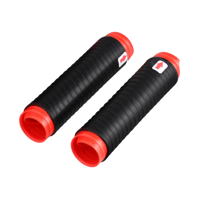 Pair of black universal silicone handlebar and brake lever grip covers for car accessories, providing a comfortable, secure grip.