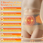 Aurenza Shop black M-L Moringa & Berberine 4-in-1 sculpting and fat-burning shorts, designed for micro-particle slimming.