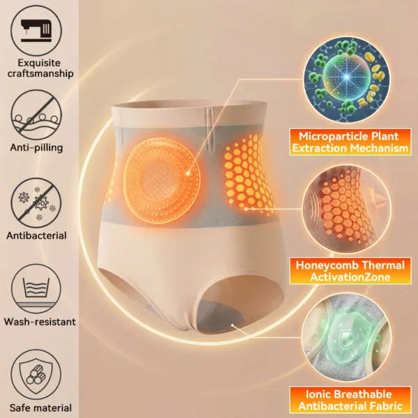 Aurenza Shop black M-L Moringa & Berberine 4-in-1 micro-particle sculpting and fat-burning shorts, designed for slimming and shaping.