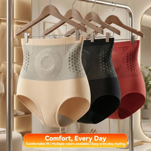 A pair of black Moringa & Berberine 4-in-1 micro-particle sculpting and fat-burning shorts for women.