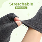 Black Aurenza Shop compression gloves with 8-inch knuckle coverage, designed to ease hand discomfort and promote relaxation.