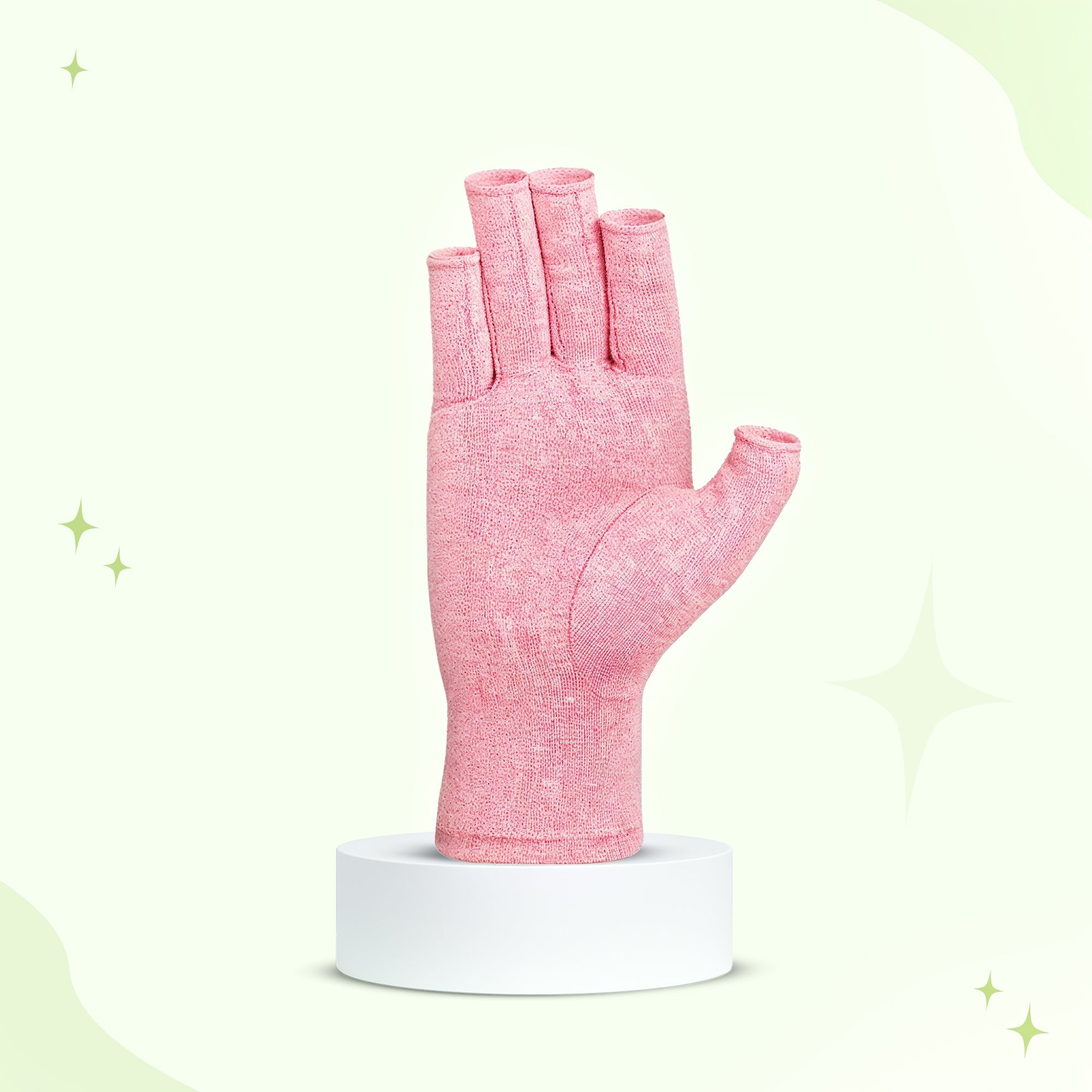 Black compression gloves by Aurenza Shop with 8-inch knuckle coverage, designed to reduce discomfort and promote hand relaxation.