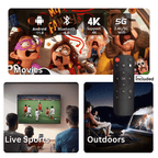 Aurenza Shop PortaView360 Pro Ultra HD portable projector with corded starter bundle, compact design, and high-resolution display.