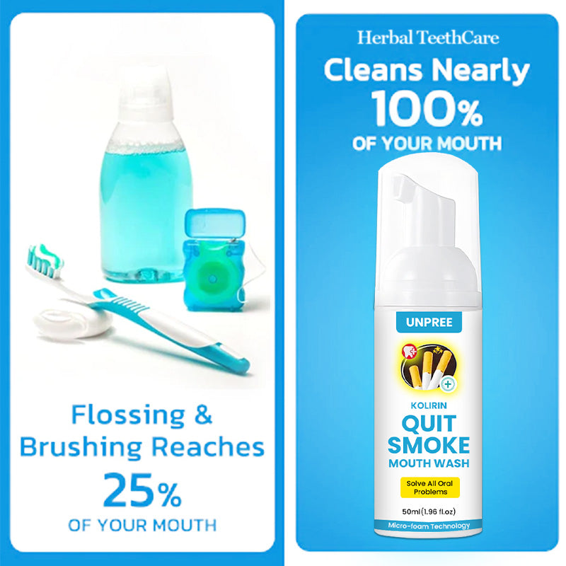 Aurenza Shop Unpree™ Kolirin QuitSmoke Mouthwash bottle, designed for oral health, with a sleek label and cap.