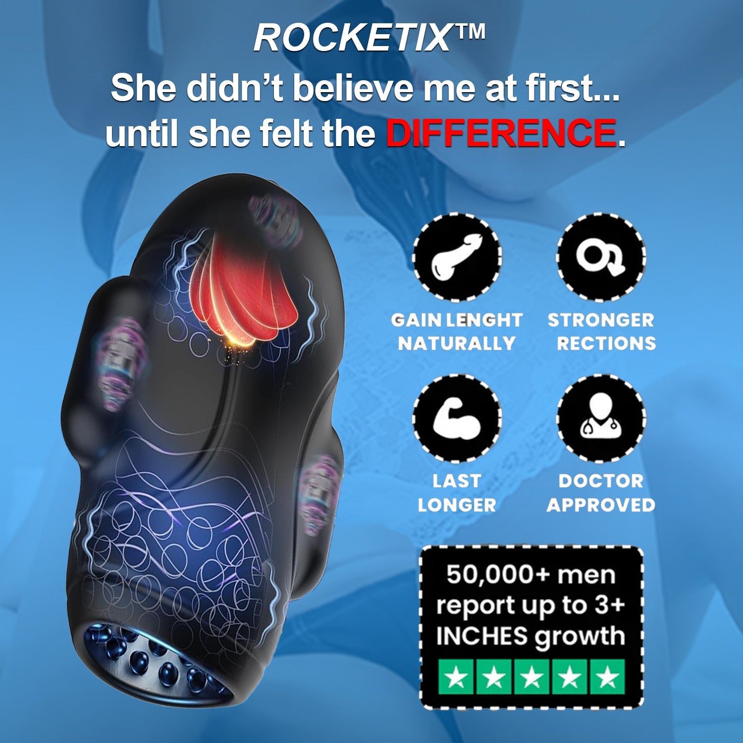 Aurenza Shop 2026 Upgraded ROCKETIX™ Vibrator, a smart AI 5-in-1 therapy trainer with sleek design and multiple adjustable features.