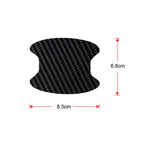 Set of four Aurenza Shop carbon fiber door handle protector films with anti-scratch design for car door protection.